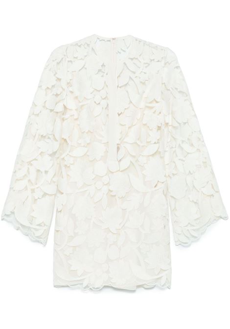 Off white embroidered tulle mini dress Elie saab - women